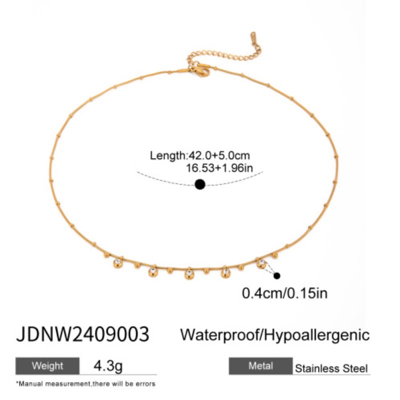 European American Stainless Steel Initial Necklace Zircon Inlaid High-End Clavicle Chain Tarnish-Free Titanium Steel Cross-Border Necklace