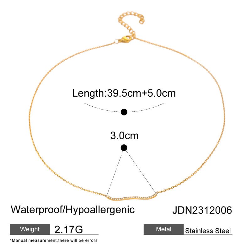 18K Gold Plated Titanium Steel Zircon Clover Necklace Niche Design Tarnish-Free Cross-Border Neck Jewelry for Women