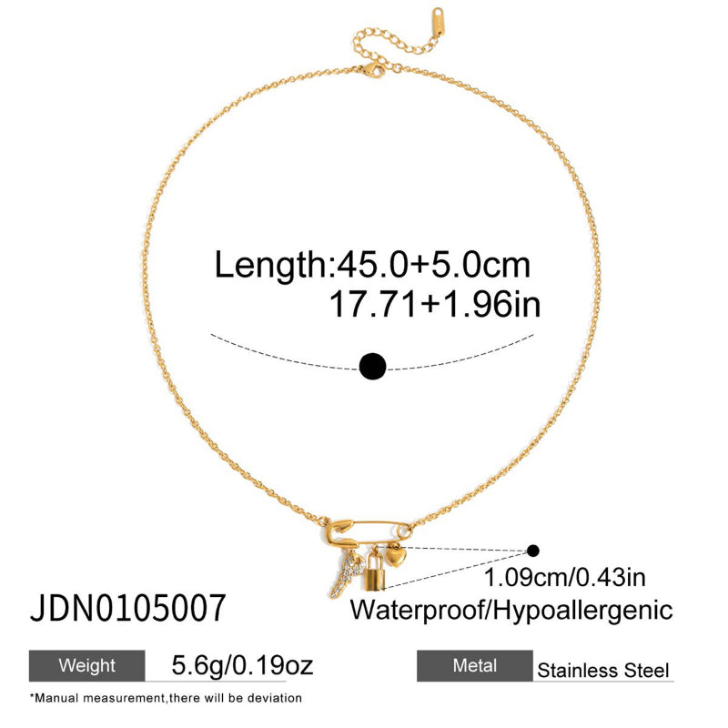 Cross-border Necklace Titanium Steel Non-Fading Sweater Chain Light Luxury High-Grade Accessories for Women Autumn Winter Stainless Steel Jewelry