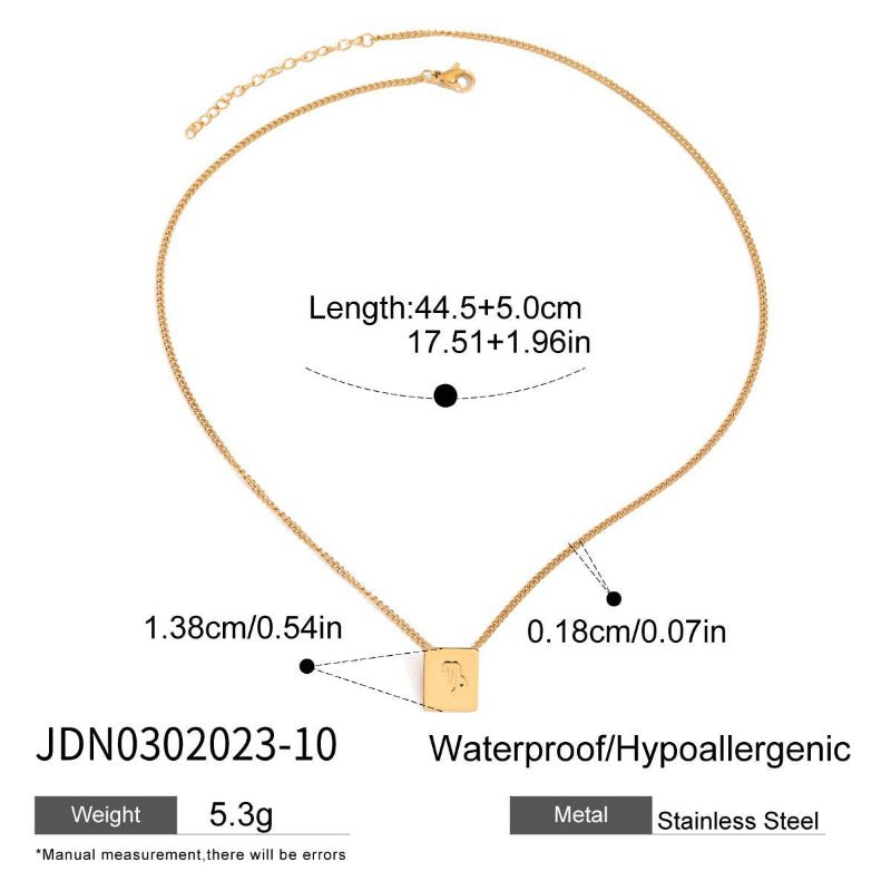 European American Zodiac Stainless Steel Necklace Minimalist High-End Collarbone Chain Titanium Steel Jewelry for Cross-Border Sale
