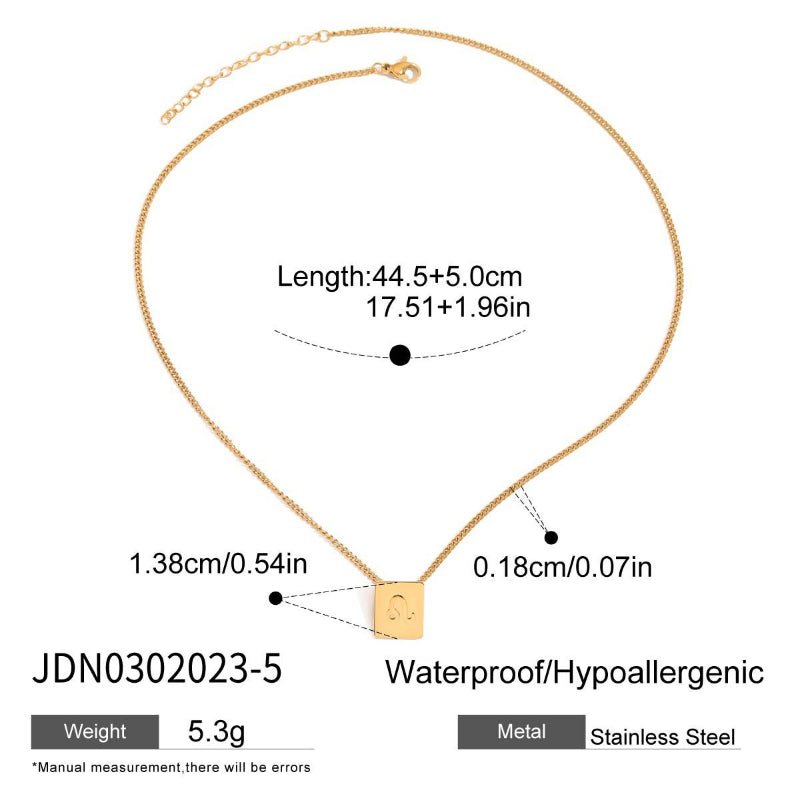 European American Zodiac Stainless Steel Necklace Minimalist High-End Collarbone Chain Titanium Steel Jewelry for Cross-Border Sale