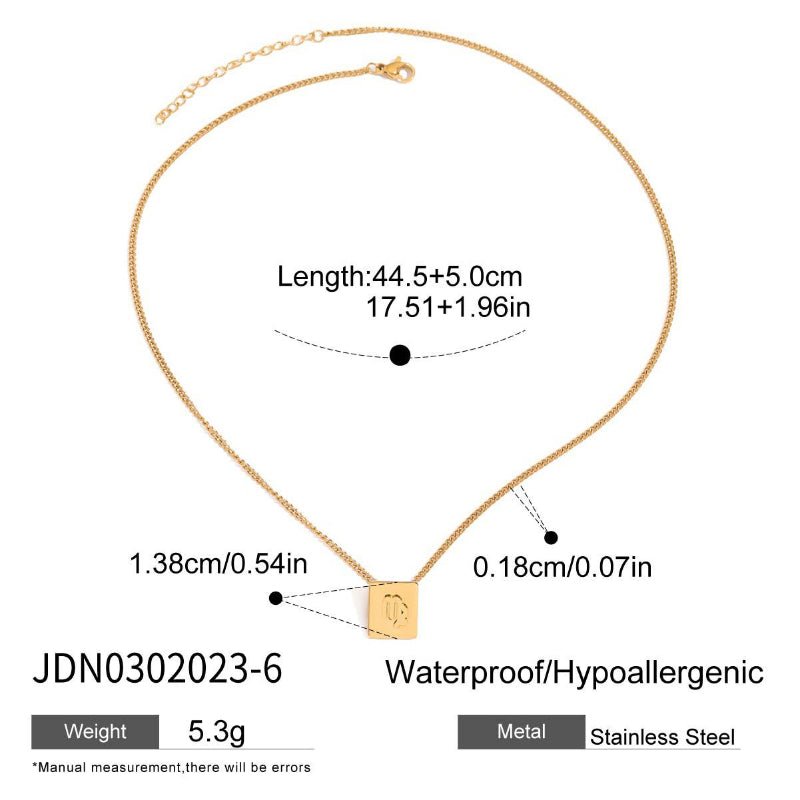 European American Zodiac Stainless Steel Necklace Minimalist High-End Collarbone Chain Titanium Steel Jewelry for Cross-Border Sale