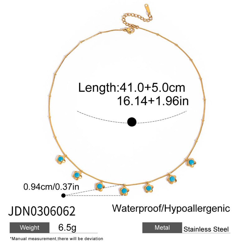 European American Titanium Steel Zircon Necklace Women's Light Luxury High-End Clavicle Chain Tarnish-Free Cross-Border Stainless Steel Neck Jewelry