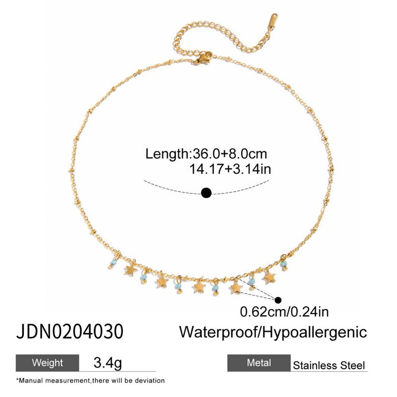 European American Titanium Steel Zircon Necklace Women's Light Luxury High-End Clavicle Chain Tarnish-Free Cross-Border Stainless Steel Neck Jewelry