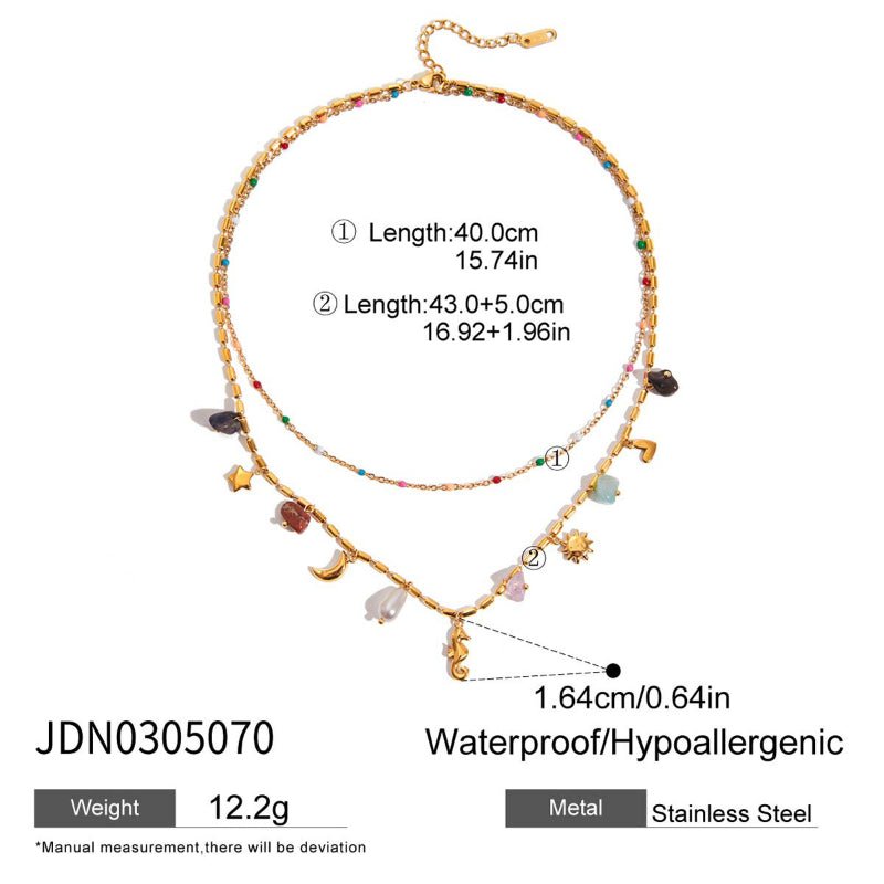 Luxury High-Grade Titanium Steel Pearl Clavicle Chain for Women European American Style Tarnish-Free Cross-Border Bestseller