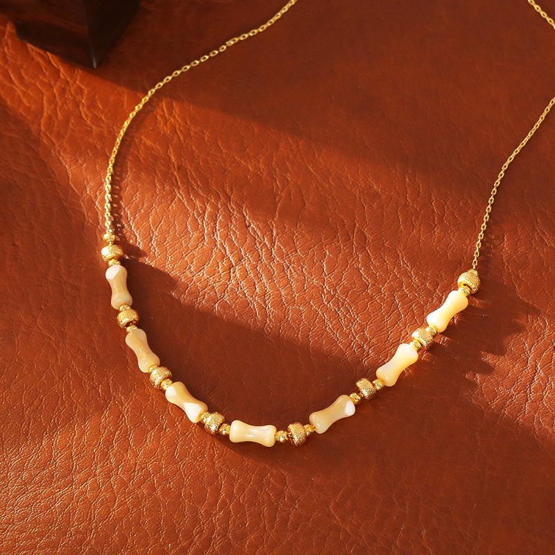 New Chinese Style Bamboo Necklace Bracelet Earrings Natural Shell Luxury Fashion Jewelry For Women