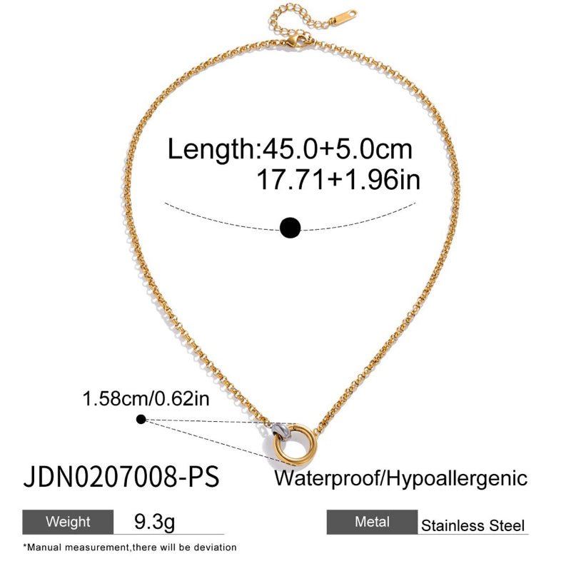 Cross Border DIY Buckle Titanium Steel Love Necklace Women Light Luxury Premium Clavicle Chain Stainless Steel Jewelry