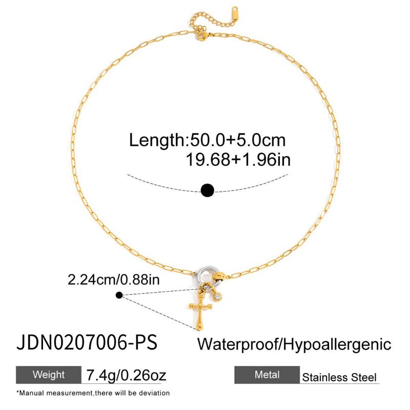 Cross Border DIY Buckle Titanium Steel Love Necklace Women Light Luxury Premium Clavicle Chain Stainless Steel Jewelry