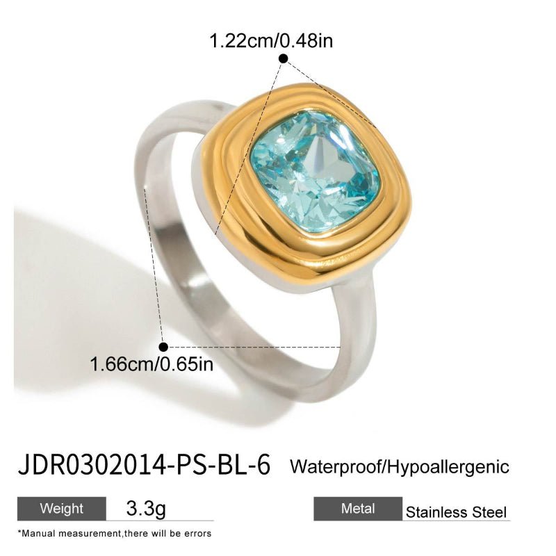 European American Titanium Steel Gold Ball Pearl Necklace Light Luxury Premium Jewelry Stainless Steel Natural Stone Ring Cross Border