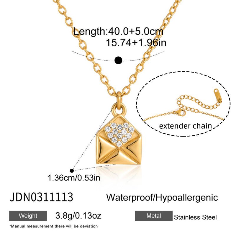 Cross Border Valentine's Day Jewelry Titanium Steel Heart Necklace Light Luxury Minimalist Clavicle Chain Stainless Steel Earrings High Grade