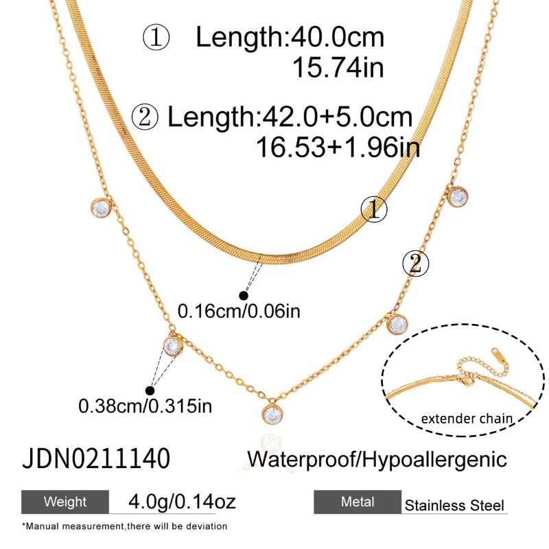 18K Gold Stainless Steel Zircon Heart Necklace Light Luxury Minimalist Clavicle Chain Titanium Steel Cross Border Valentine's Day Jewelry