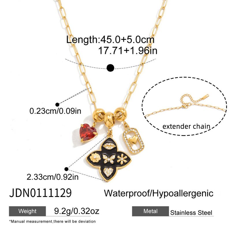 Stainless Steel Love Heart Necklace Minimalist Clavicle Chain Titanium Steel Jewelry European American Cross Border Valentine's Day Jewelry