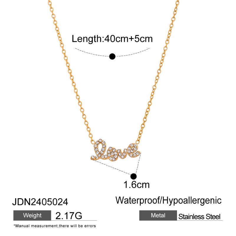 European American Valentine's Day Titanium Steel Necklace 18K Gold Non Fading Light Luxury High Grade Clavicle Chain Stainless Steel