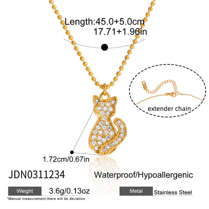 Cross Border Pet Inspired Jewelry For Women Titanium Steel Cat Dog Necklace Light Luxury Minimalist Design High Grade Non Fading Clavicle Chain