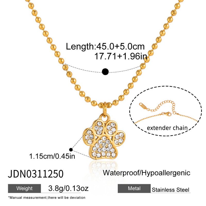 Cross Border Pet Inspired Jewelry For Women Titanium Steel Cat Dog Necklace Light Luxury Minimalist Design High Grade Non Fading Clavicle Chain