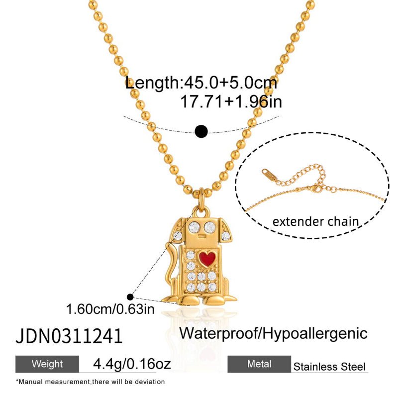 Cross Border Pet Inspired Jewelry For Women Titanium Steel Cat Dog Necklace Light Luxury Minimalist Design High Grade Non Fading Clavicle Chain