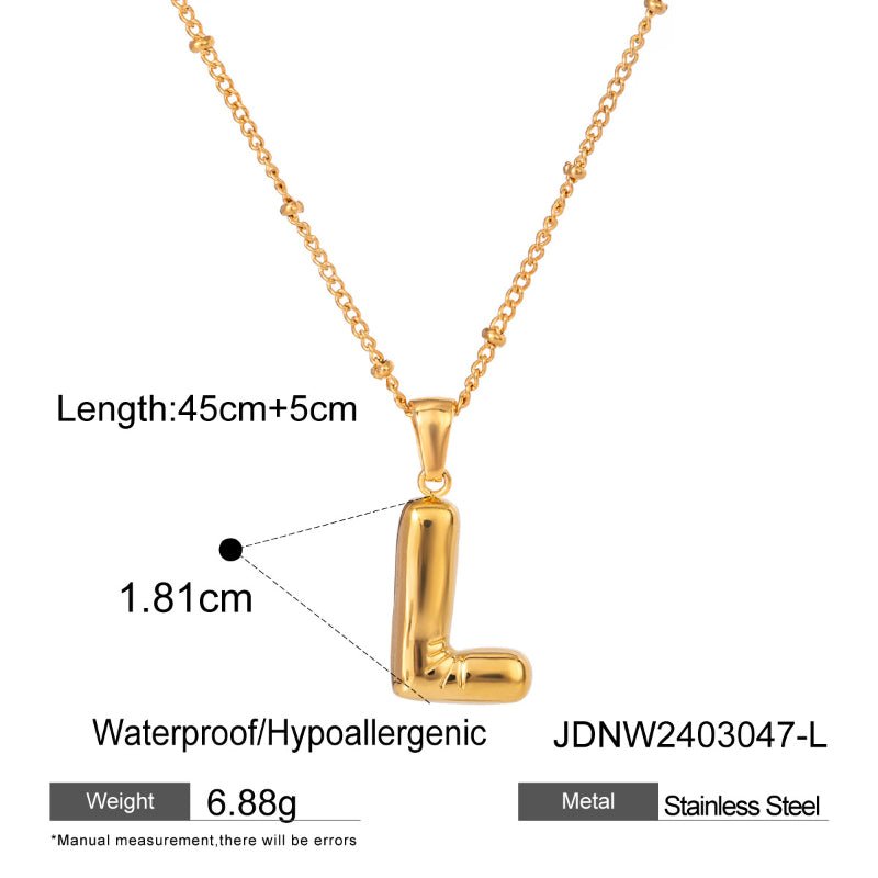 European and American Style Stainless Steel Letter Necklace High Sense INS Pendant Necklace Cross Border Titanium Steel Jewelry Clavicle Chain