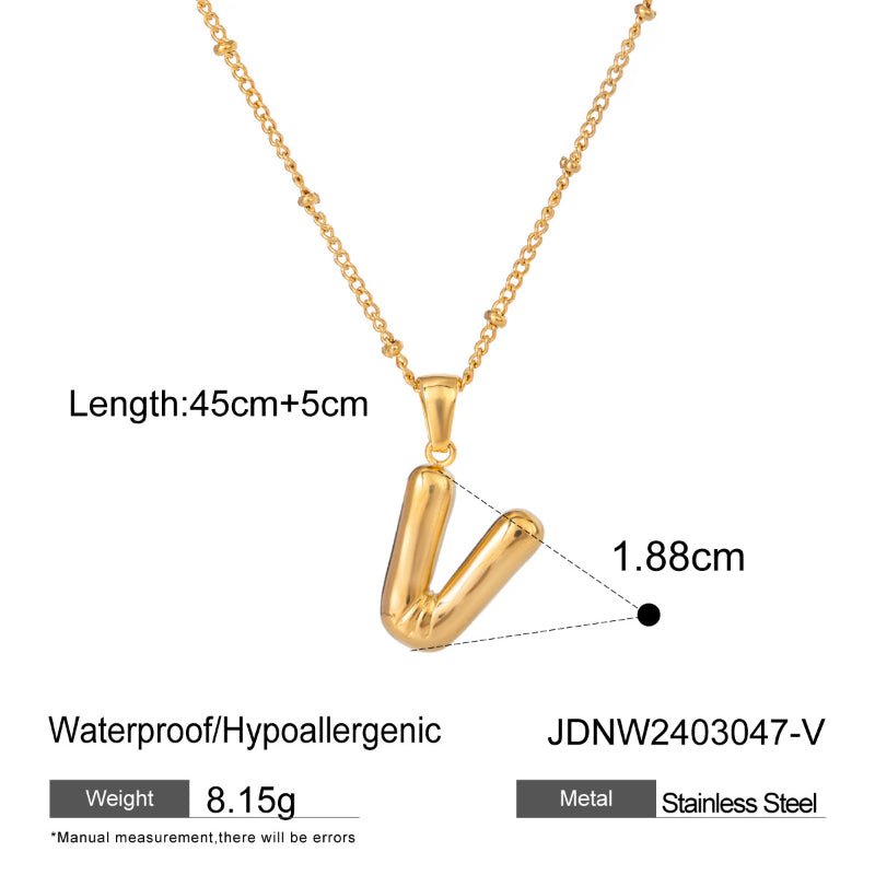 European and American Style Stainless Steel Letter Necklace High Sense INS Pendant Necklace Cross Border Titanium Steel Jewelry Clavicle Chain