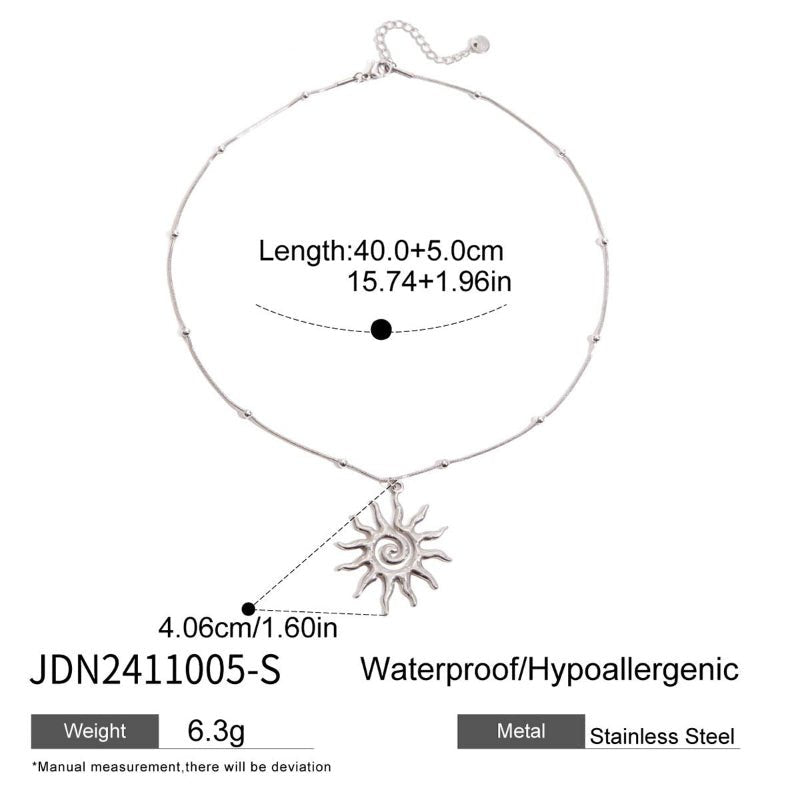 Cross-border Stainless Steel Vacation Jewelry Titanium Steel Necklace Light Luxury High-end Clavicle Chain European and American Pendant Accessories For Women