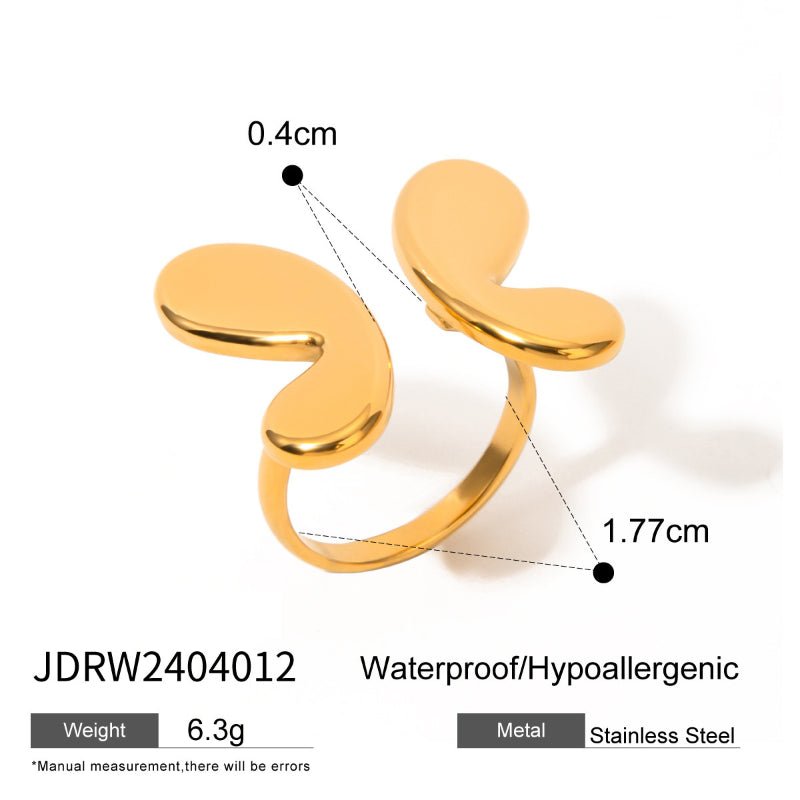 European American Stainless Steel Pearl Ring High-End Niche Unique Band Titanium Steel Tarnish-Free Cross-Border Women's Rings