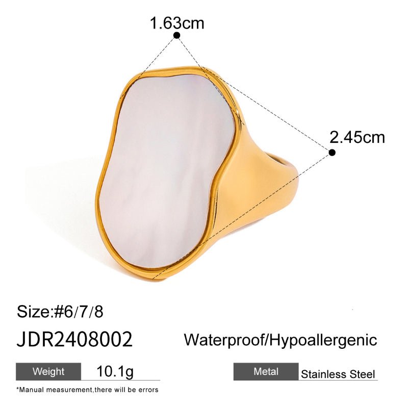 Titanium Steel Faux Pearl Heart Ring Light Luxury Premium Ring Non Fading Jewelry Stainless Steel Accessories Cross Border