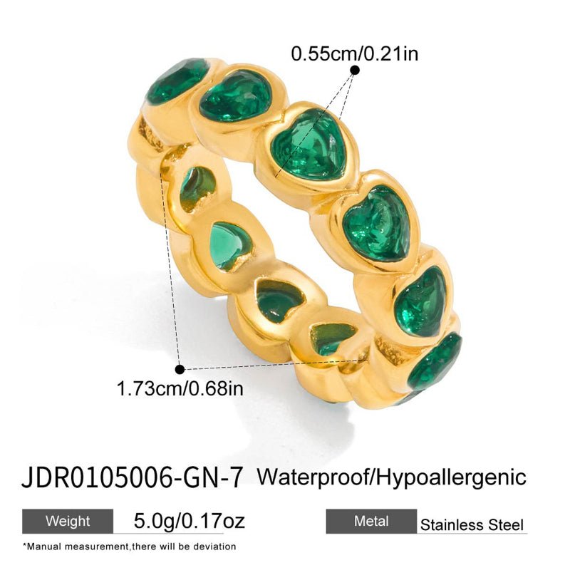 Stainless Steel Zircon Ring Minimalist High Grade Design Finger Ring 18K Gold European American Cross Border Titanium Steel Jewelry For Women