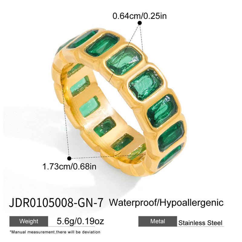 Stainless Steel Zircon Ring Minimalist High Grade Design Finger Ring 18K Gold European American Cross Border Titanium Steel Jewelry For Women