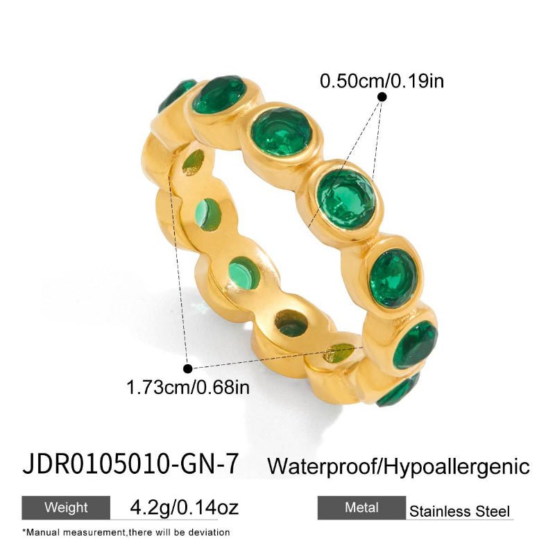 Stainless Steel Zircon Ring Minimalist High Grade Design Finger Ring 18K Gold European American Cross Border Titanium Steel Jewelry For Women