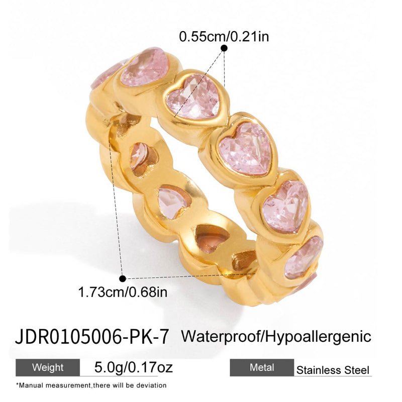 Stainless Steel Zircon Ring Minimalist High Grade Design Finger Ring 18K Gold European American Cross Border Titanium Steel Jewelry For Women