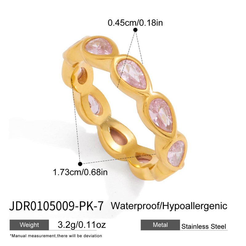 Stainless Steel Zircon Ring Minimalist High Grade Design Finger Ring 18K Gold European American Cross Border Titanium Steel Jewelry For Women