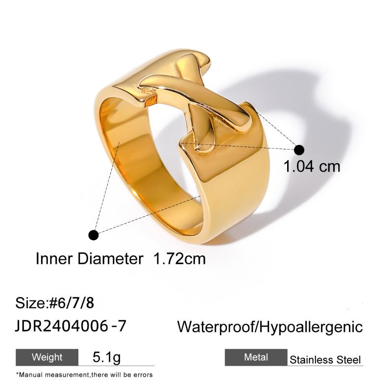 European American Light Luxury High Grade Rings For Women Non-Fading Titanium Steel Jewelry Minimalist Stainless Steel Cross Border Jewelry