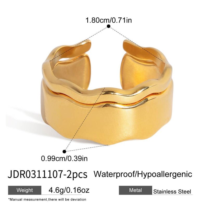 Stainless Steel 18K Gold Plated Ring Minimalist High Grade Finger Ring Design Jewelry Titanium Steel Cross Border Jewelry For Women