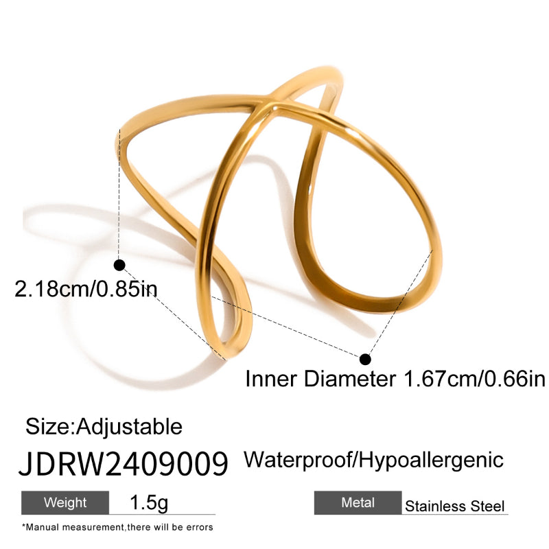 European and American Stainless Steel Irregular Ring High Grade Niche Opening Ring Titanium Steel Jewelry Cross-border Ring