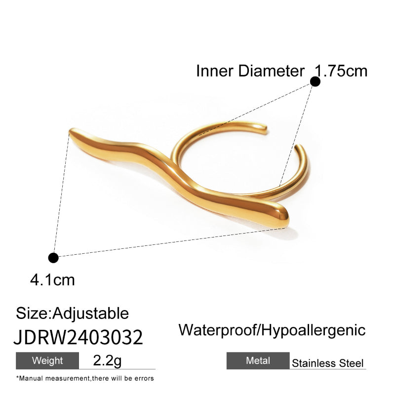 European and American Stainless Steel Irregular Ring High Grade Niche Opening Ring Titanium Steel Jewelry Cross-border Ring