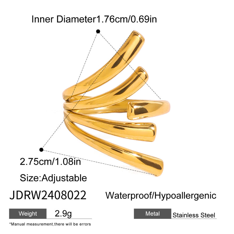 European and American Stainless Steel Irregular Ring High Grade Niche Opening Ring Titanium Steel Jewelry Cross-border Ring