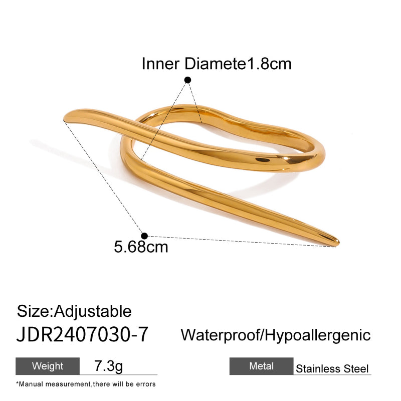 European and American Stainless Steel Irregular Ring High Grade Niche Opening Ring Titanium Steel Jewelry Cross-border Ring