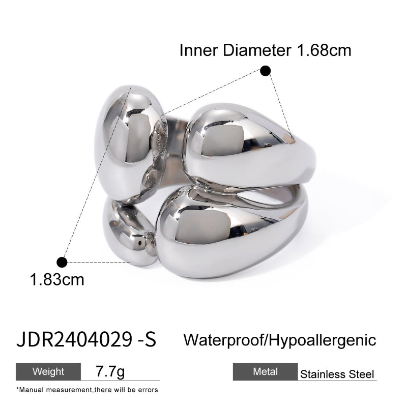 European and American Stainless Steel Geometric Silver Ring High Grade Niche Finger Ring Titanium Steel Jewelry Cross-border Rings