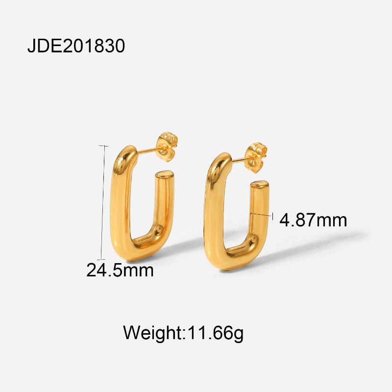 European American Stainless Steel Double C Earrings Premium INS Zircon Earrings Titanium Steel Earrings Cross Border Earrings