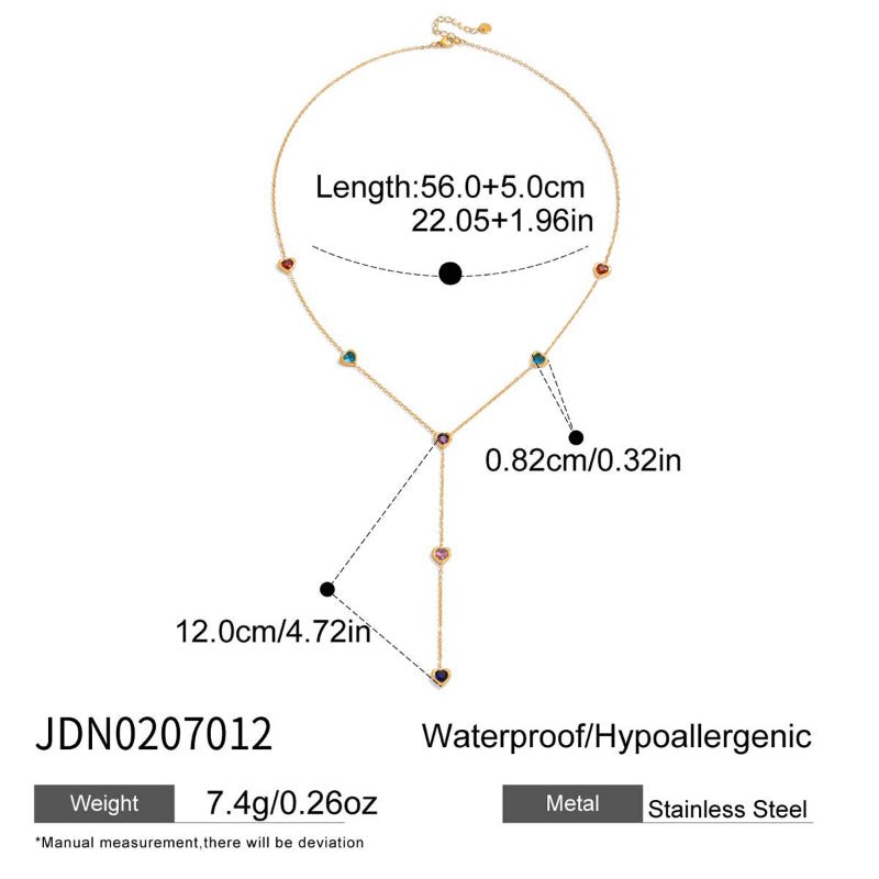 Titanium Steel Zircon Light Luxury Sweater Necklace 18K Gold For Women Autumn Winter Premium Y Necklace Stainless Steel Cross Border Jewelry