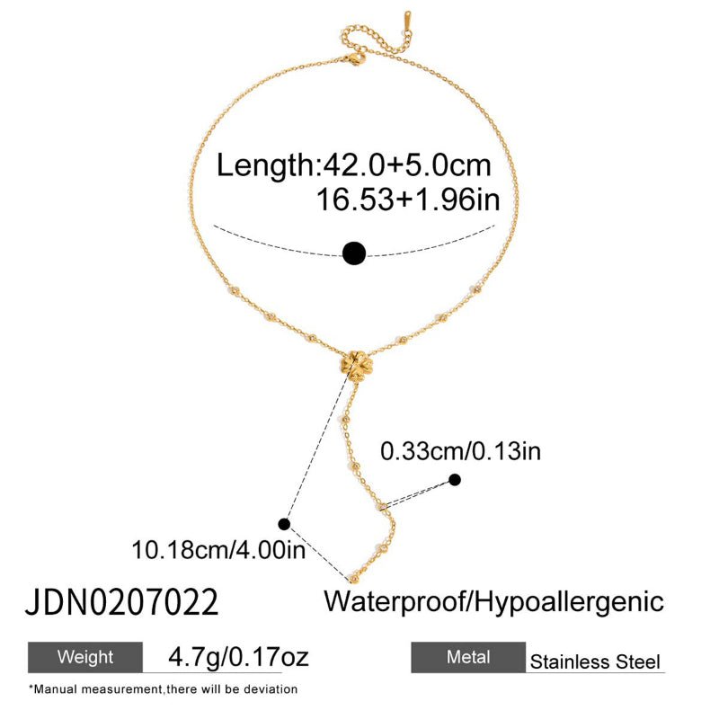 Titanium Steel Zircon Light Luxury Sweater Necklace 18K Gold For Women Autumn Winter Premium Y Necklace Stainless Steel Cross Border Jewelry