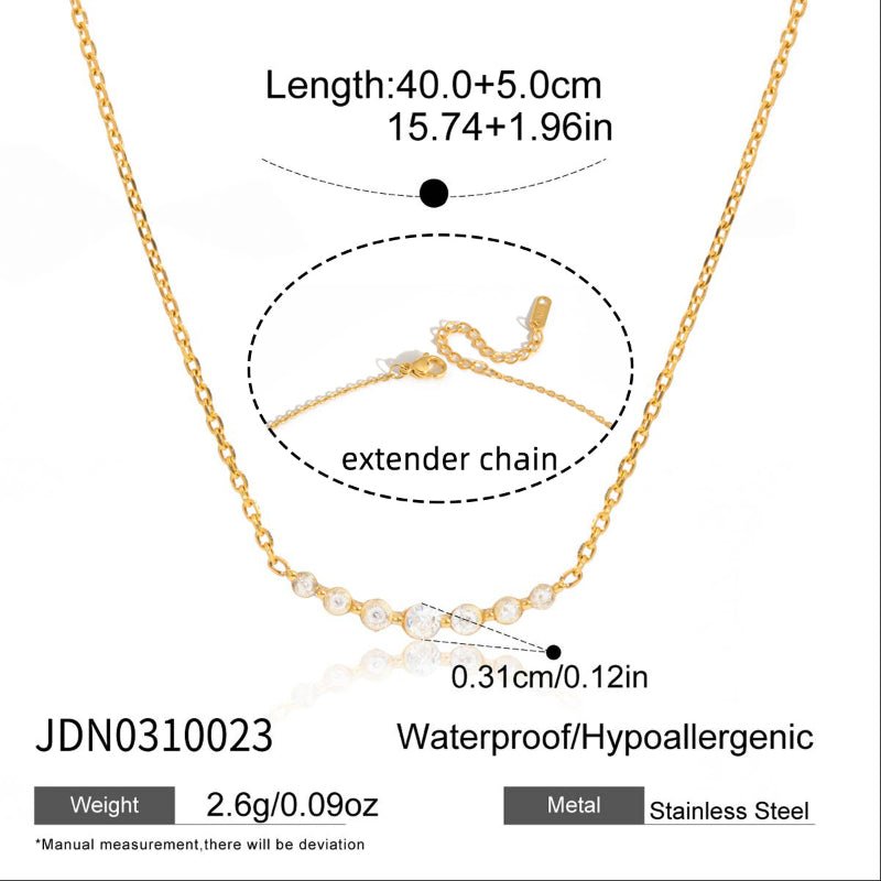 European American Titanium Steel Zircon Necklace Light Luxury Niche Jewelry For Women Non Fading Stainless Steel Earrings Cross Border Earrings