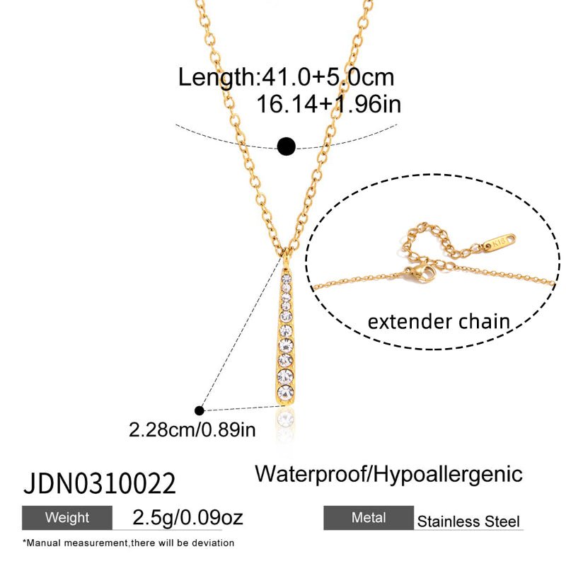 European American Titanium Steel Zircon Necklace Light Luxury Niche Jewelry For Women Non Fading Stainless Steel Earrings Cross Border Earrings