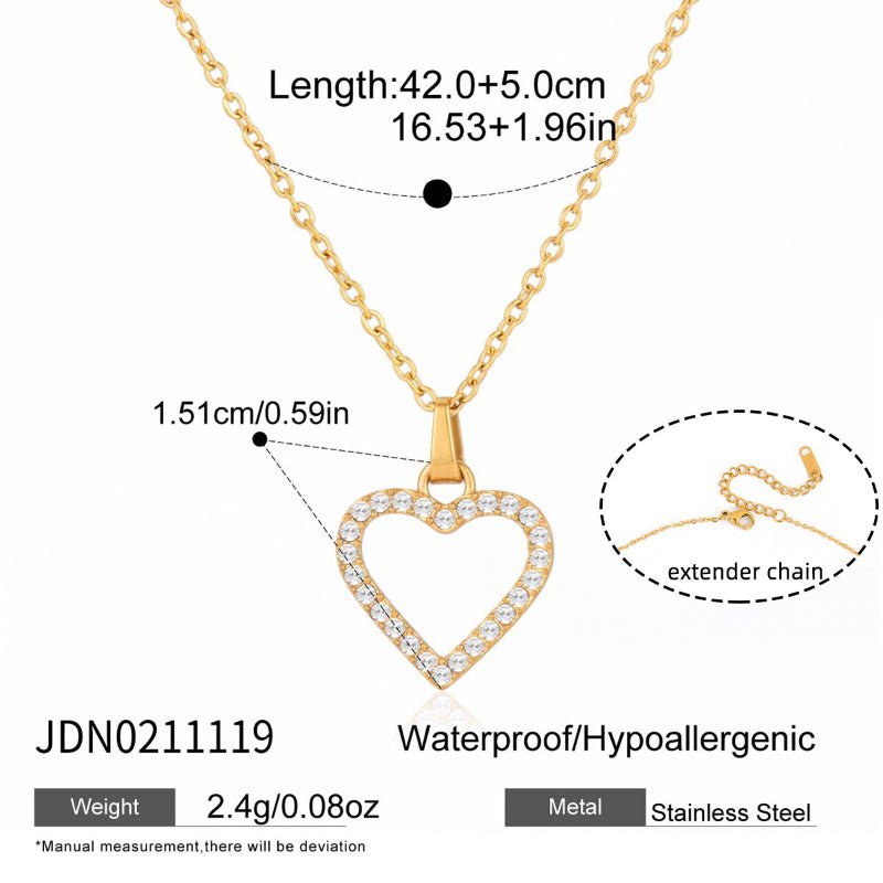 European American Titanium Steel Zircon Necklace Light Luxury Niche Jewelry For Women Non Fading Stainless Steel Earrings Cross Border Earrings