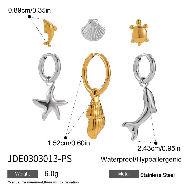 European American 3 Pairs Stainless Steel Zircon Stud Earrings High-End Dainty Pearl Earrings Titanium Steel Cross-Border Ear Jewelry for Women