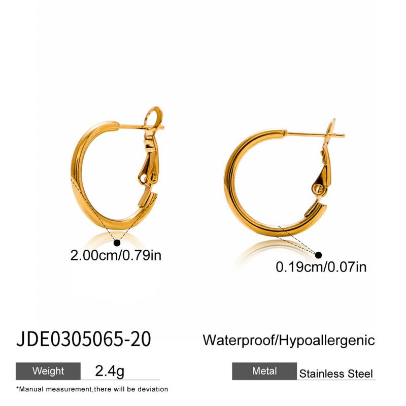 European American Stainless Steel Hoop Earrings Light Luxury High-End Big Circle Titanium Steel Tarnish-Free Cross-Border Jewelry for Women