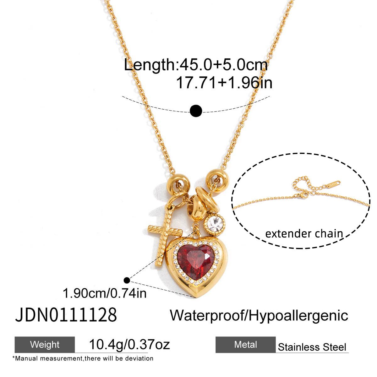 Original Valentine's Day Jewelry for Women: Titanium Steel Heart Zircon Necklace, Light Luxury & Minimalist Clavicle Chain, Stainless Steel Jewelry