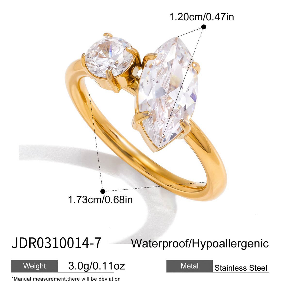 Light Luxury Titanium Steel Zircon Ring Tarnish-Free Stainless Steel Women's Band Cross-Border Jewelry