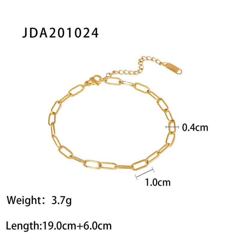 INS Vintage 18K Gold Plated Cross Dainty Anklet Fashion Stainless Steel Ankle Bracelet Jewelry for Women