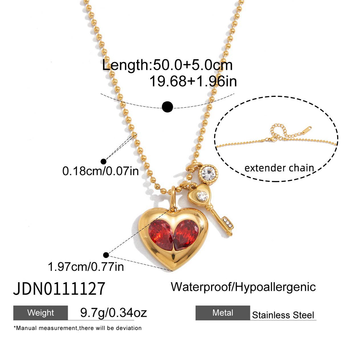 Original Valentine's Day Jewelry for Women: Titanium Steel Heart Zircon Necklace, Light Luxury & Minimalist Clavicle Chain, Stainless Steel Jewelry