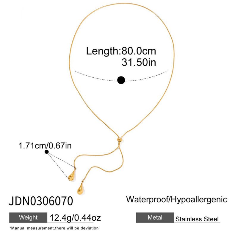 Stainless Steel Y-Shaped Chain Necklace Light Luxury High-End Titanium Steel Long Sweater Chain Fall Winter Cross-Border Jewelry